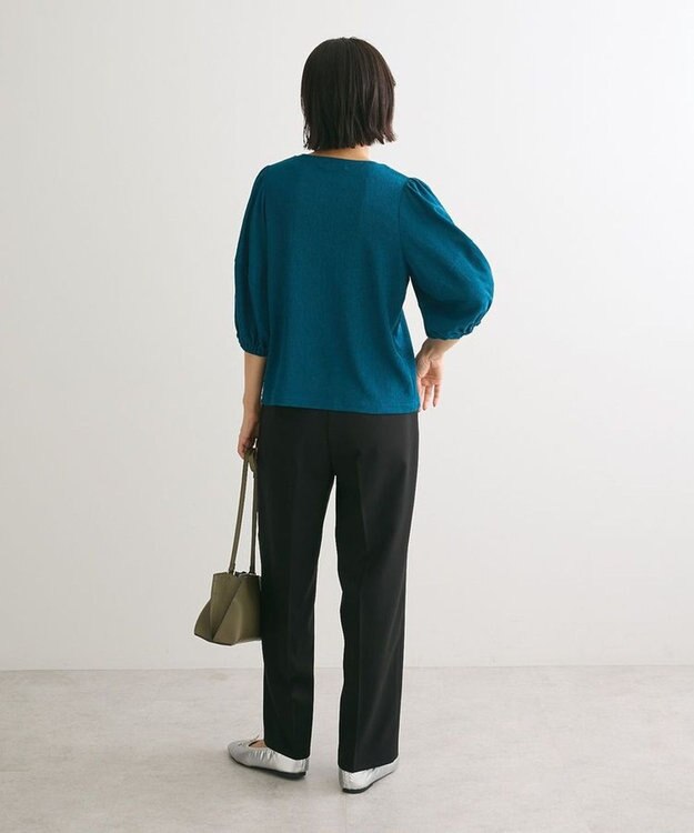 Green Parks ランタンスリーブ表面カットロゴプルオーバー Blue