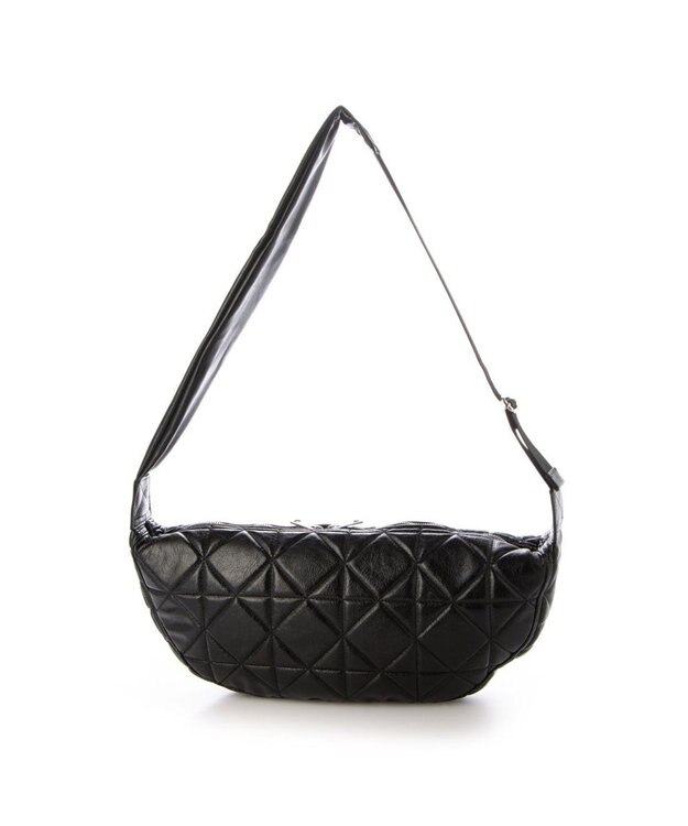 UNBILLION カシュカシュ cachecache / ソフト合皮キルティングハーフムーンショルダー ブラック