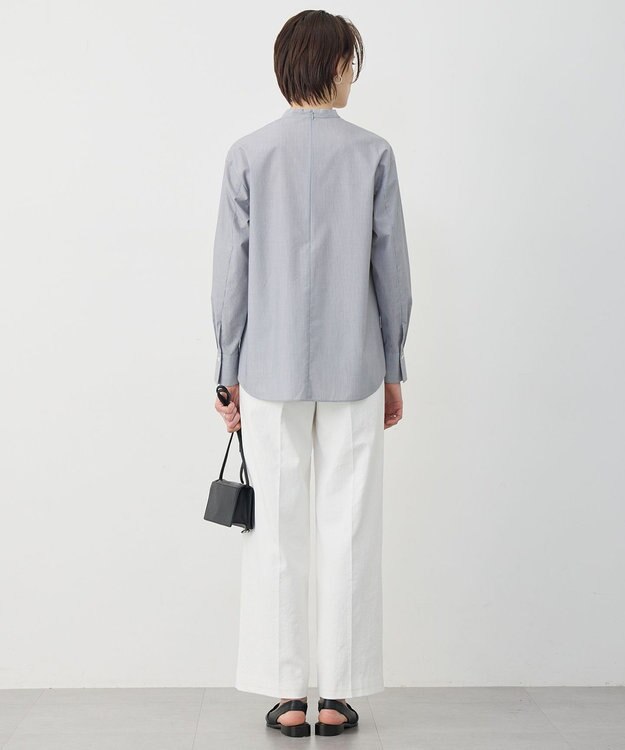 ICB 【先行予約】クリーンブロード ラッフルデザイン プルオーバーブラウス ブラックストライプ