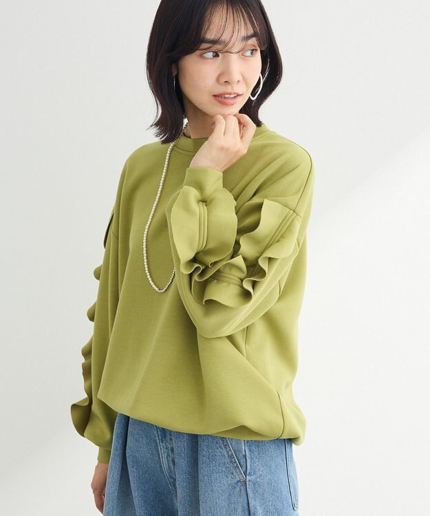 Green Parks ・ｓｗｉｎｇ　ｂｙ　フリルスリーブプルオーバー Lime Green
