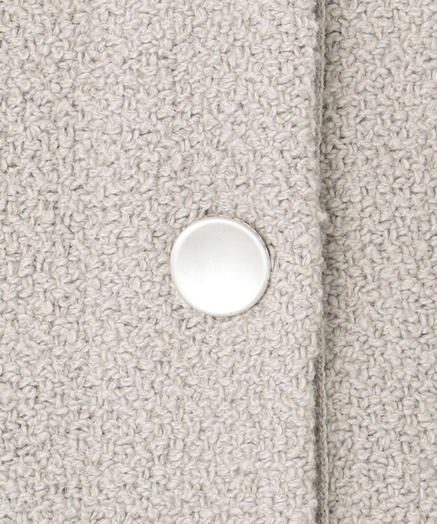 自由区 L 【洗える】テクスチャーコットンブレンド ニットアウター ライトグレー系