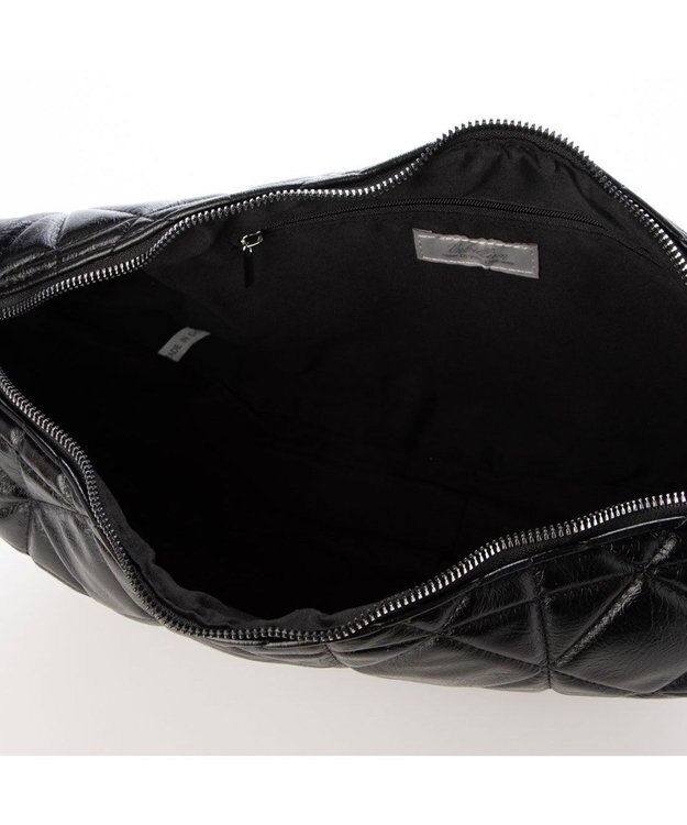 UNBILLION カシュカシュ cachecache / ソフト合皮キルティングハーフムーンショルダー ブラック