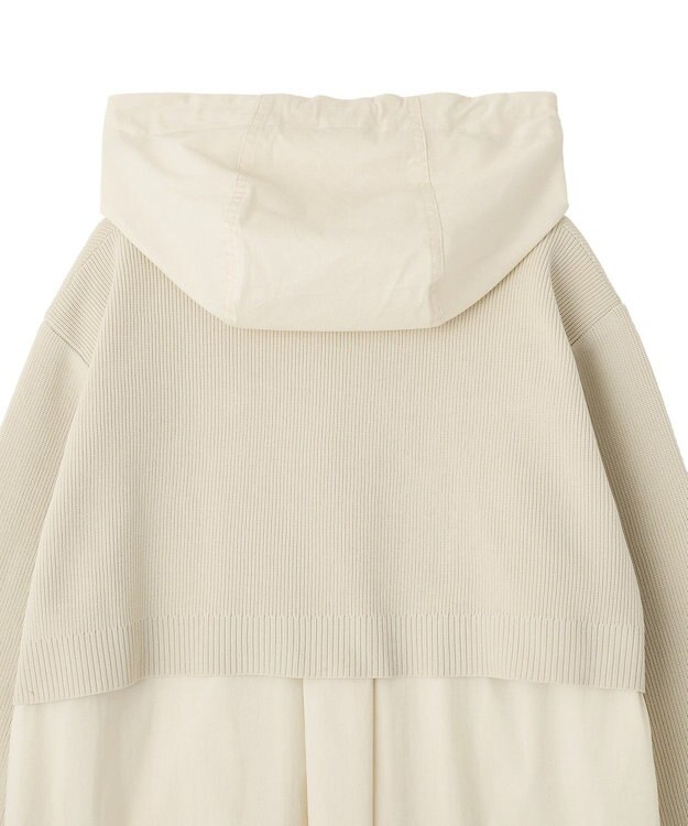 YECCA VECCA ZIPニットレイヤードフーディーシャツ Light Beige