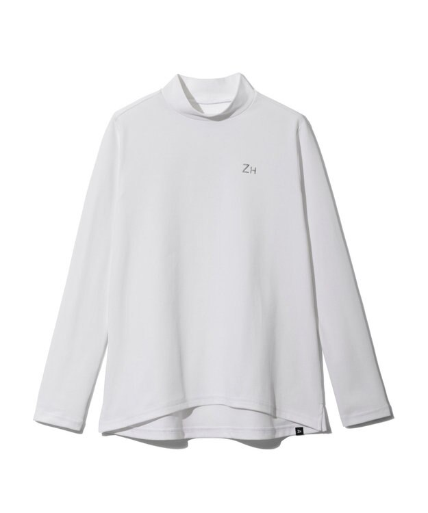 ZERO HALLIBURTON 【雑誌掲載・吸汗速乾・UVケア】 鹿の子 モックネックロングシャツ ZHG-W4A 1b 82872 ゴルフウェア ホワイト
