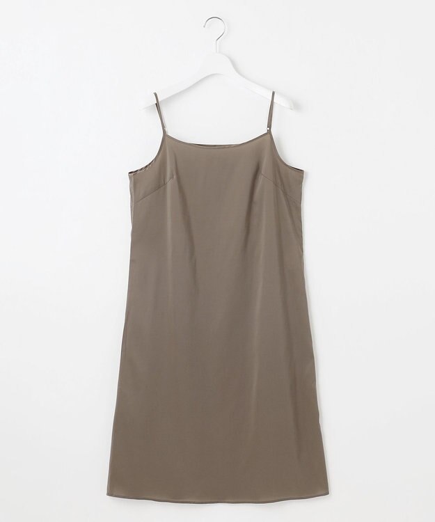 自由区 S 【洗える】シルキータック ワンピース シナモン