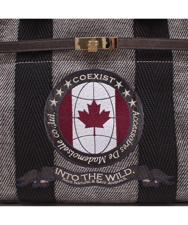 A.D.M.J. 【ファブリック】リネンラメクロス/前金具付トート32cm(Dカン＋)リネンラメクロス/前金具付トート40cm(Dカン＋) BLACK