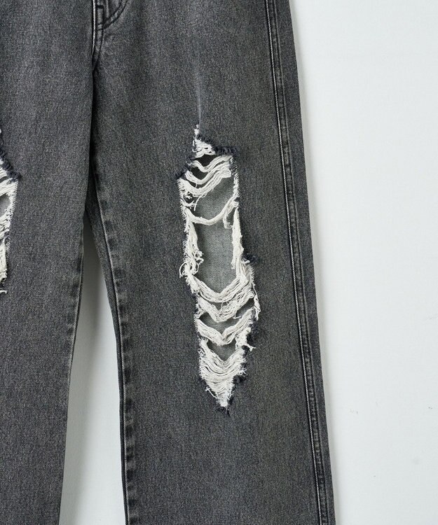 WEGO ヴィンテージウォッシュダメージデニムパンツ ブラックその他