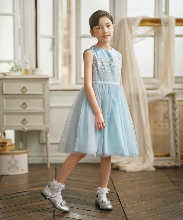 組曲 KIDS 【150-160㎝】ケープセット ドレス ミントグリーン