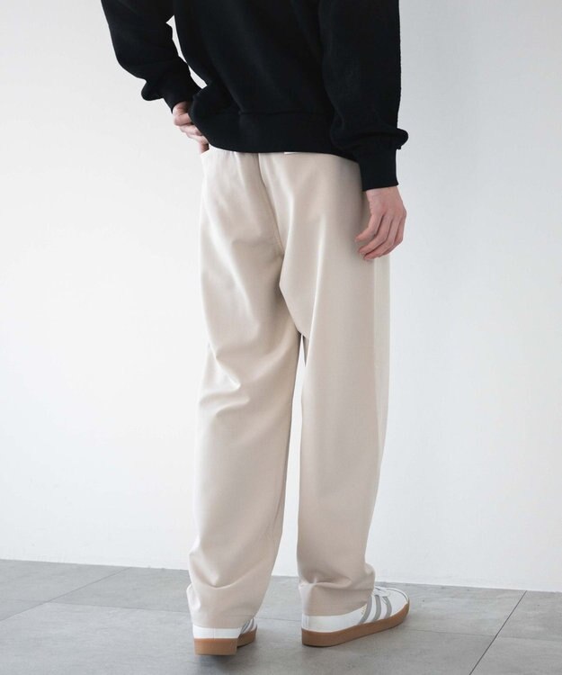 WEGO 【ウエストゴム/SMLサイズ展開】TRイージーストレートパンツ ライトベージュ