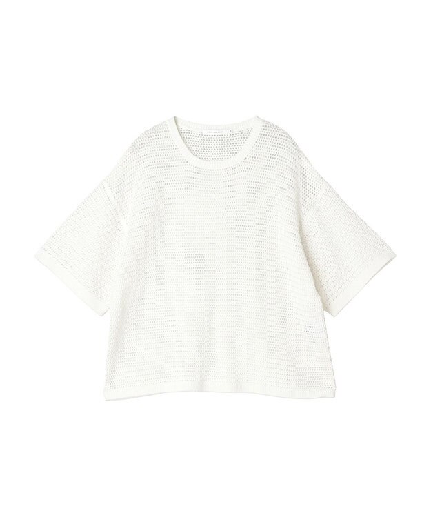 AMERICAN HOLIC 透かし編み半袖ニットプルオーバー Off White