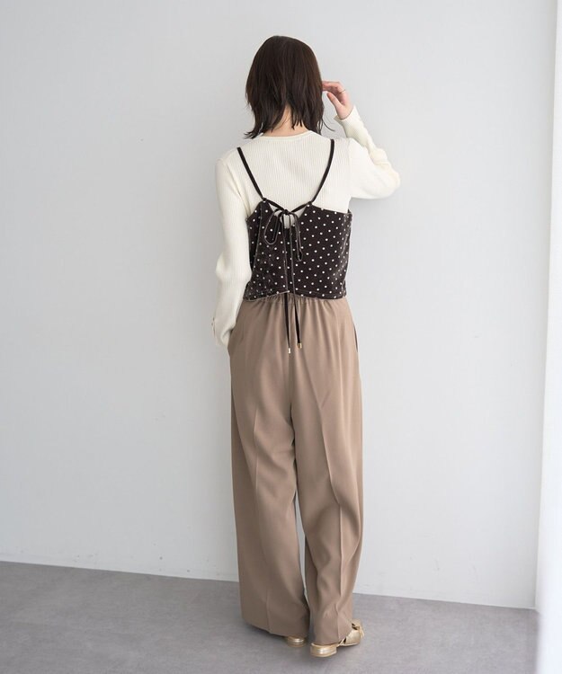 YECCA VECCA 金釦ワイドパンツ Beige