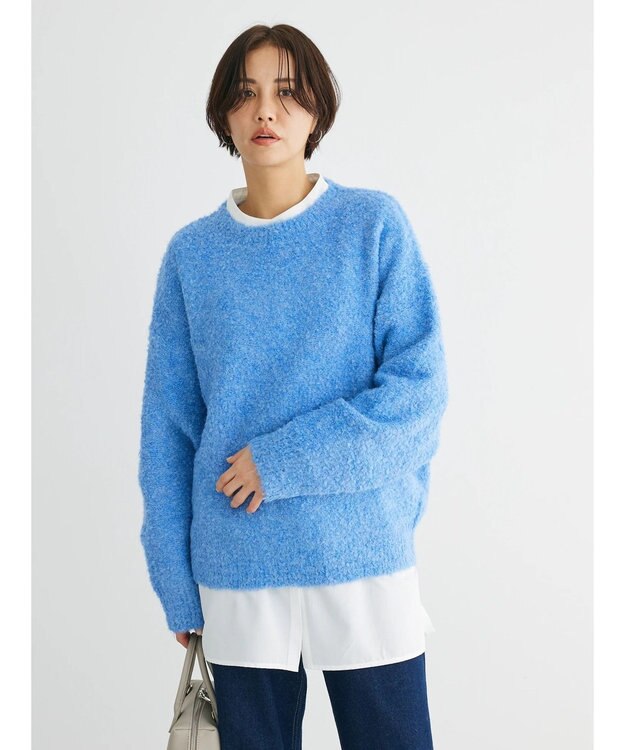 Green Parks ブークレーニットプルオーバー Sax