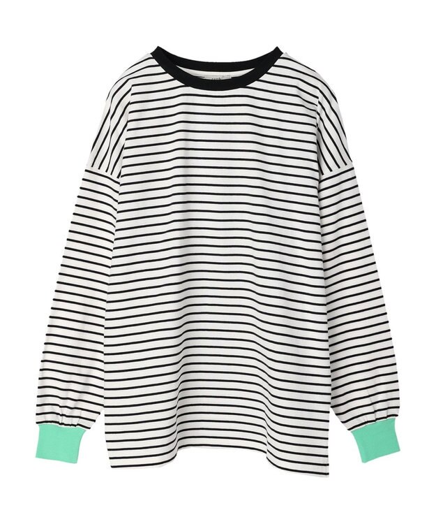 earth music&ecology トリカラーボーダーロンＴＥＥ Off White