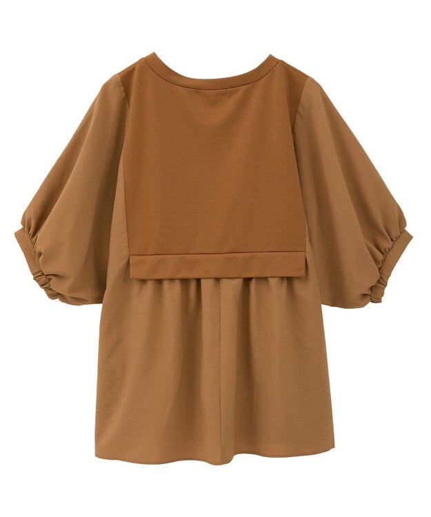 Green Parks ベスト風７分袖ドッキングプルオーバー Orange