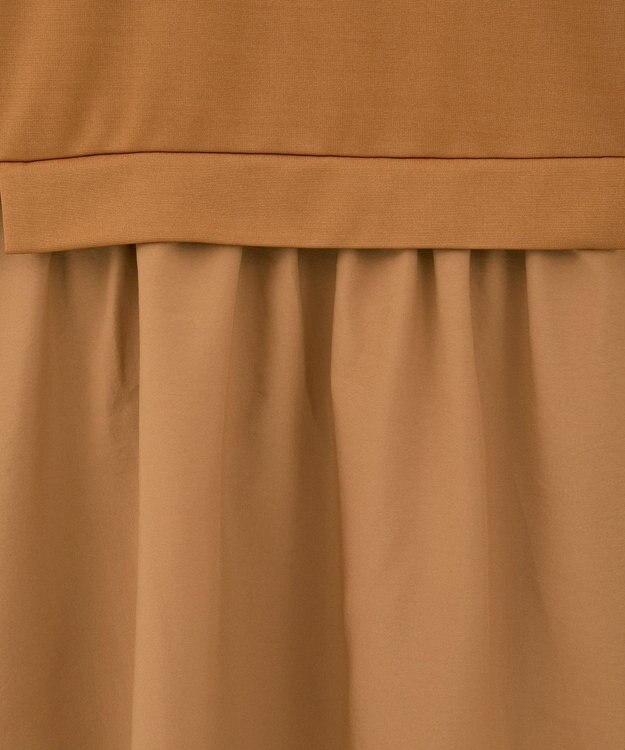 Green Parks ベスト風７分袖ドッキングプルオーバー Orange