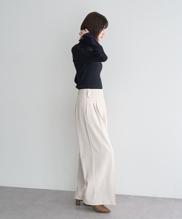 YECCA VECCA 金釦ワイドパンツ Ivory