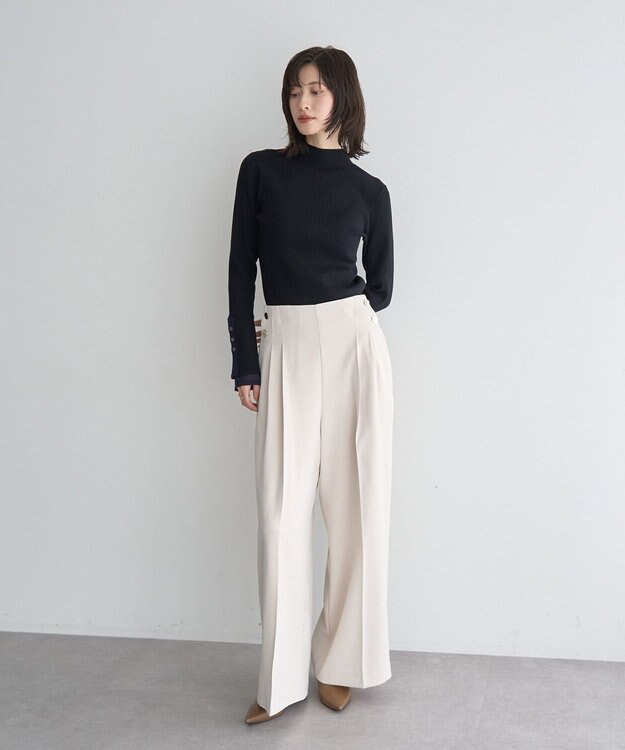 YECCA VECCA 金釦ワイドパンツ Ivory