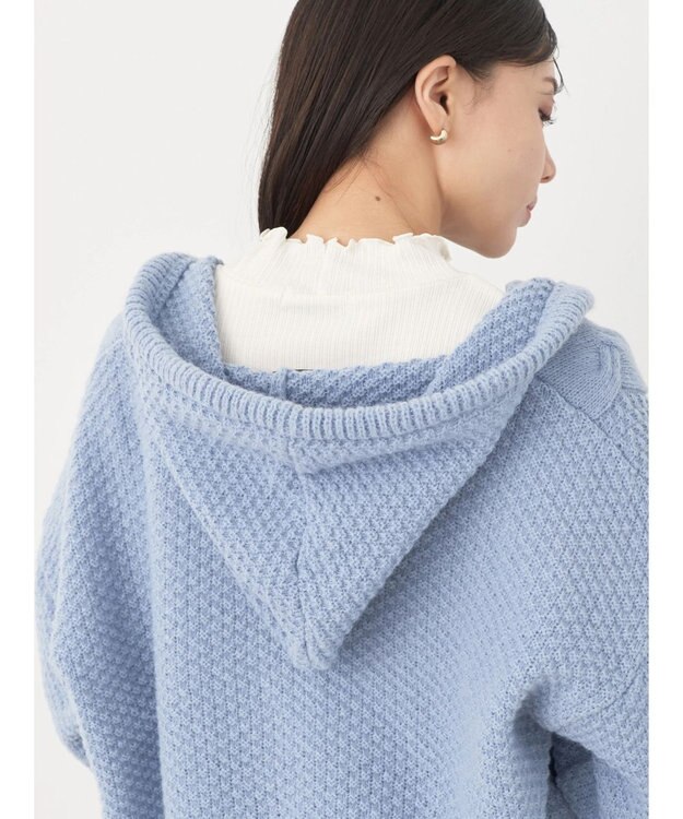 earth music&ecology ケーブルニットパーカー Grayish Blue