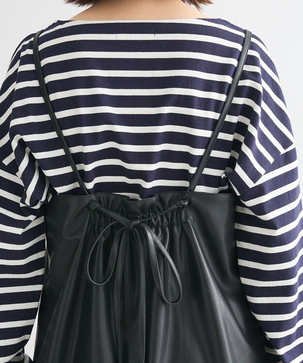 Green Parks フェイクレザーキャミベスト Black