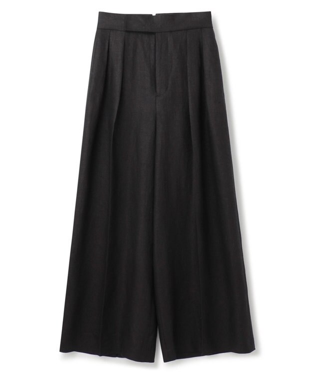 uncrave ヘリンボーン リネン ワイドパンツ（uncrave WHITE） ブラック