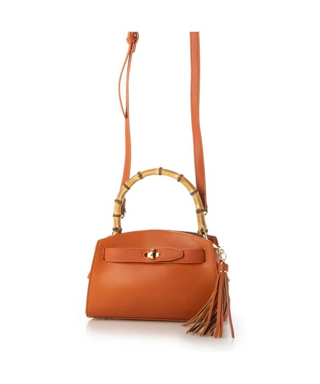 UNBILLION カシュカシュ cachecache / バンブーヒネリミニハンドバッグ オレンジ