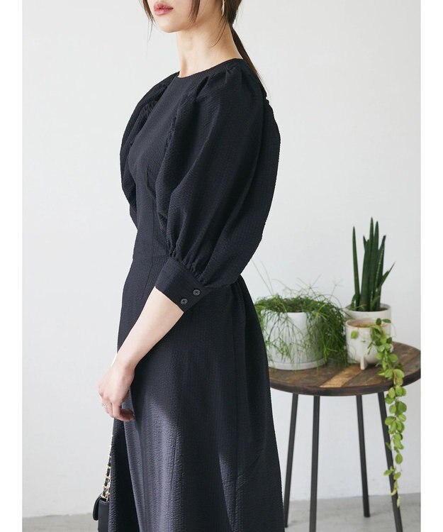 Green Parks AnriettMusee バックカットワークワンピース Black