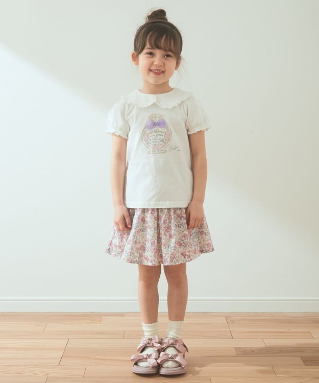 ANY KIDS 総柄スカパン ピンク系×花柄