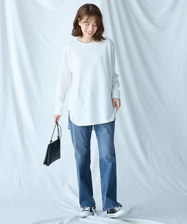 ANY リブポイントテールＴシャツ オフ