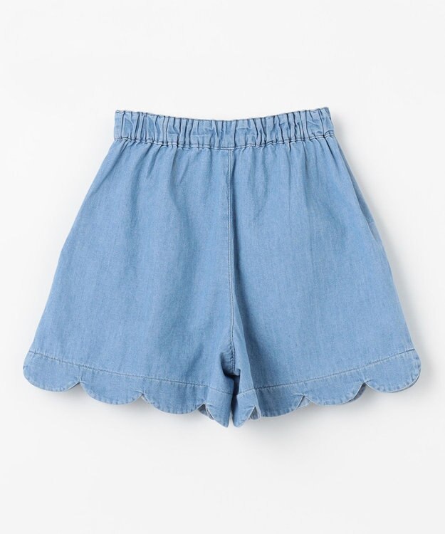ANY KIDS 裾スカラップ ショートパンツ ブルーデニム