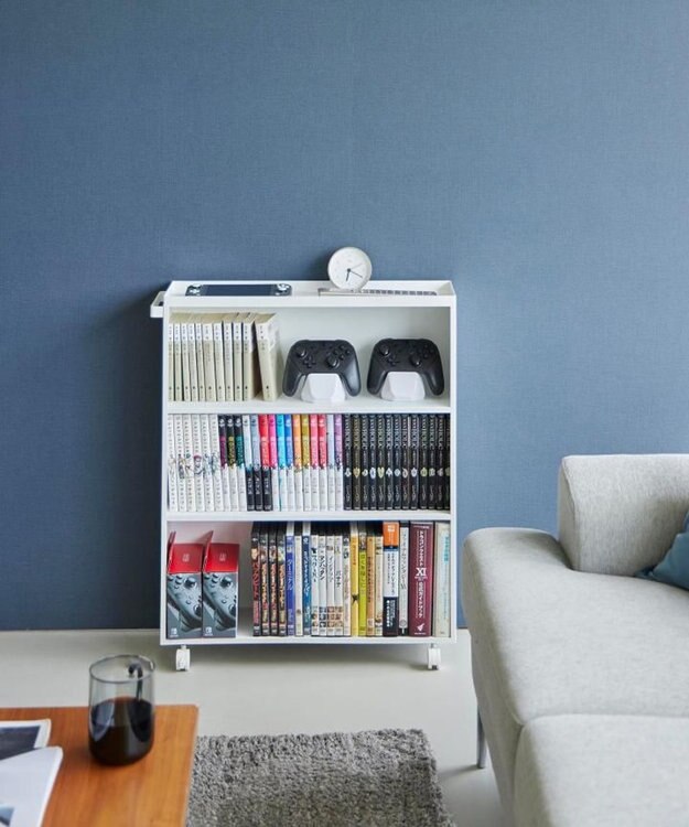 tower ハンドル付き隠せるコミックラック タワー ホワイト ホワイト