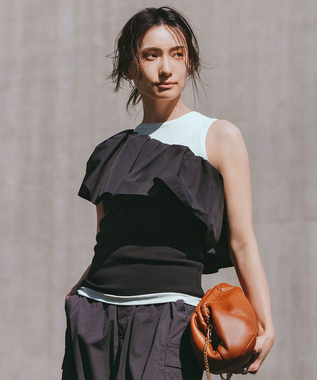 NAVE 【Nave・洗える】ガーゼフライス タンクトップ ライトグリーン系