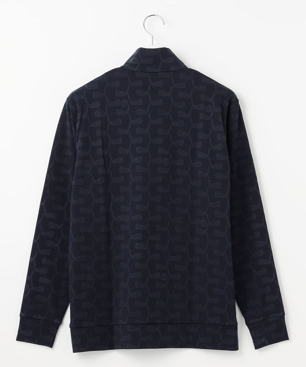 23区GOLF 【MEN】【吸湿発熱】クラブ柄 ハーフジップ ネイビー系