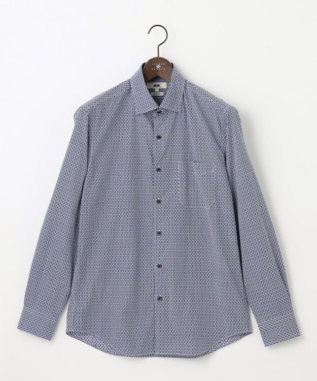 JOSEPH ABBOUD 【キングサイズ・オーガニックコットン使用】コットンプリント シャツ ネイビー系5