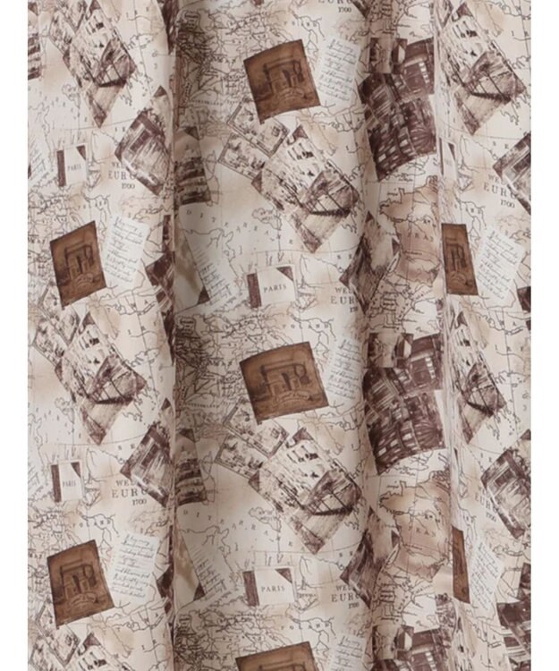 Te chichi マップパターンプリントワンピース ベージュ