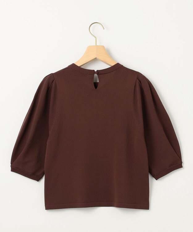 組曲 クルミボタン5分袖ニット ブラウン系