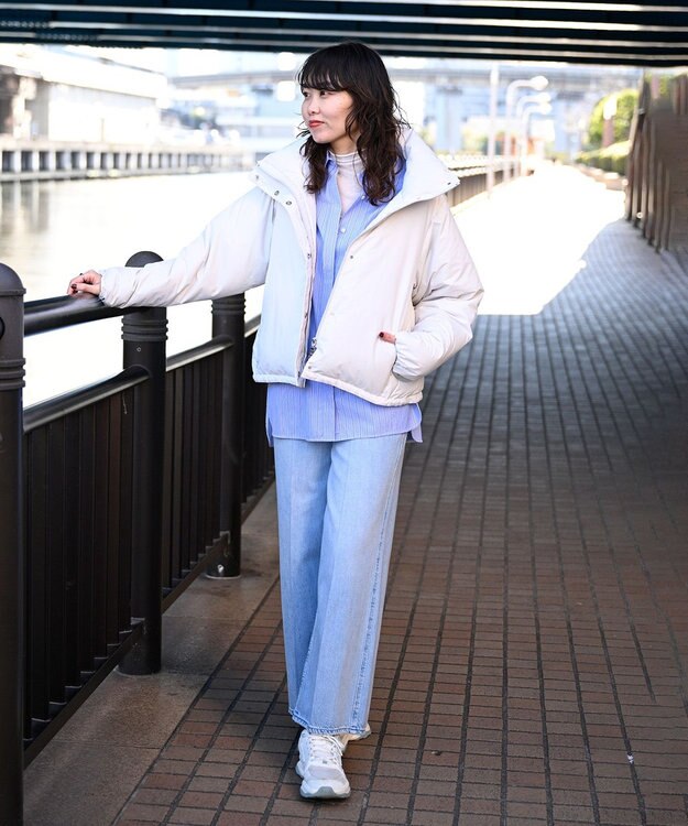 KWD 【日本製/高品質ダウン】STAND COLLAR DOWN BLOUSON ダウンブルゾン アイボリー