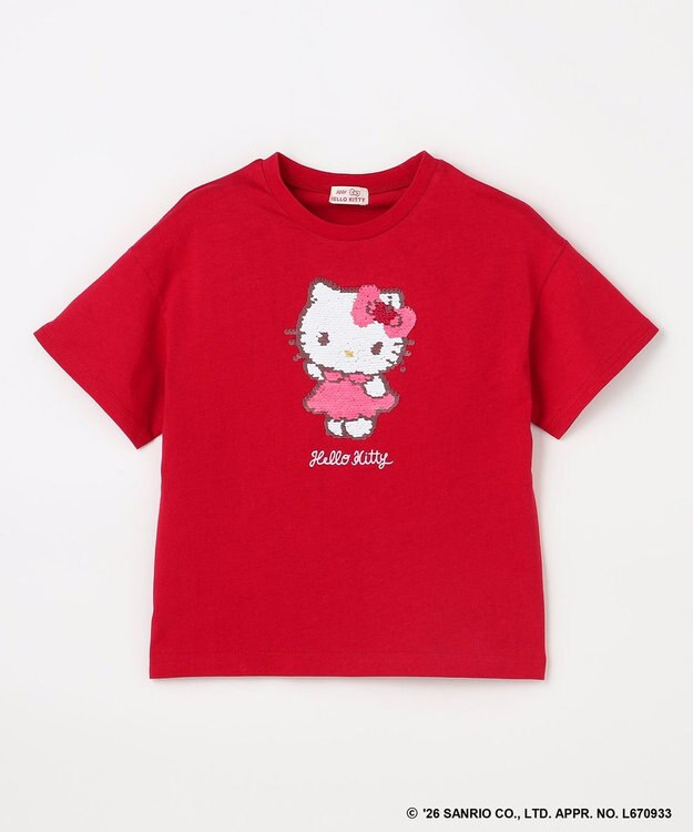 ANY KIDS 【サンリオキャラクターズ×ANY KIDS】ひんやり ミラクルスパンコール Tシャツ ハローキティ×レッド