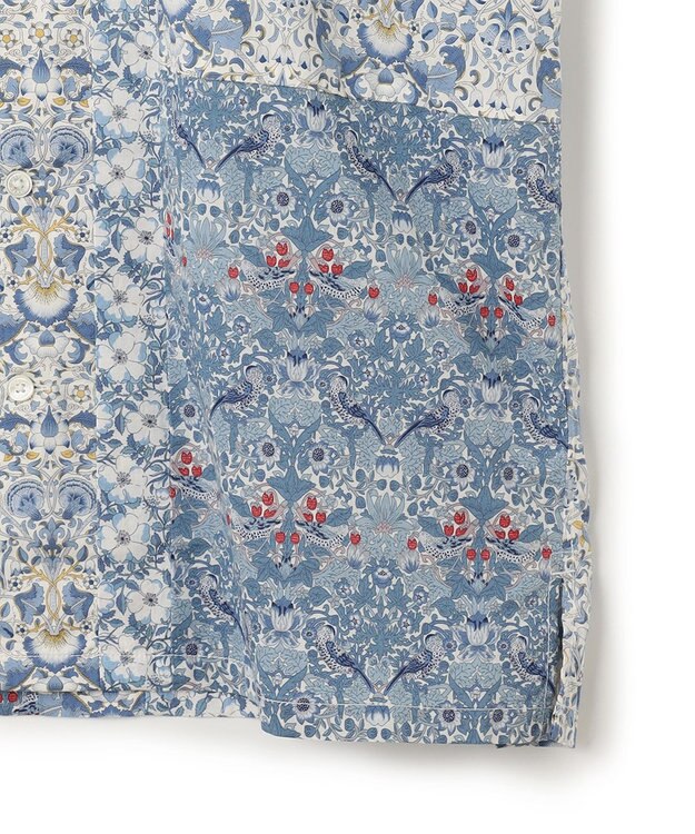 JOSEPH HOMME 【LIBERTY】 パッチワークリバティ 半袖シャツ サックスブルー系3