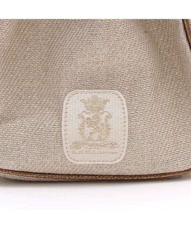 A.D.M.J. リネンラメクロス/前金具付トート32cm(Dカン＋) GOLD