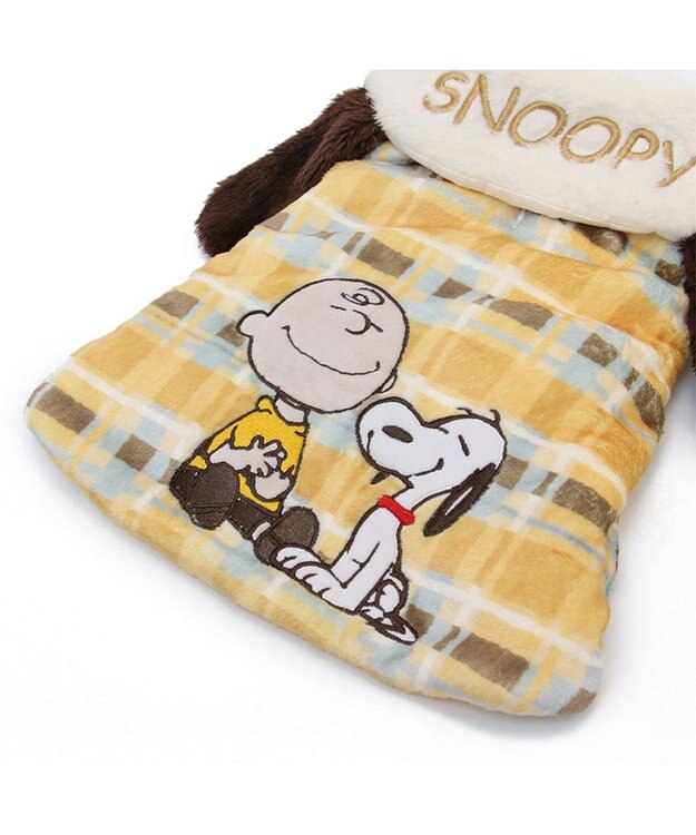 PET PARADISE スヌーピー ポンチョ 《にっこりチェック柄》小型犬 黄