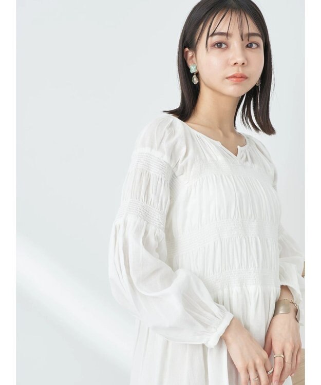 earth music&ecology シャーリングチュニック Off White