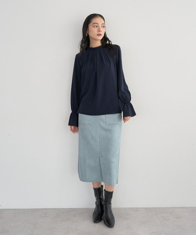 YECCA VECCA ハイウエストフェイクスエードスカート Light Blue