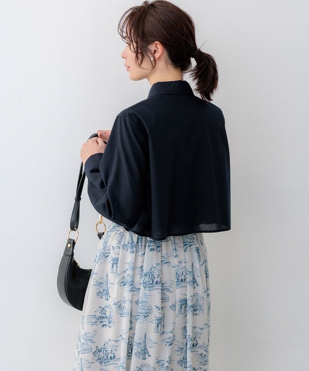 組曲 ニューリヨセルシャーティングマルチWAY ブラウス ネイビー系