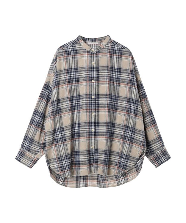 CRAFT STANDARD BOUTIQUE チェックバンドカラーサークルブラウス Beige