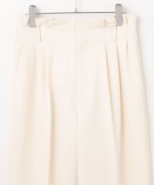 #Newans ハイウエスト2タックパンツ ホワイト