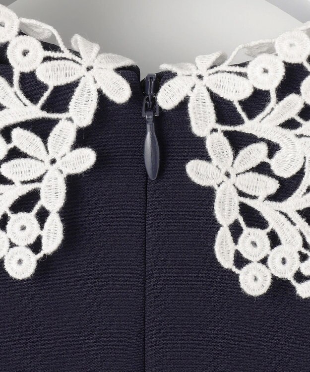 23区 L 【VERYコラボ】トリアセダブルジョーゼット レース襟 ブラウス ネイビー系