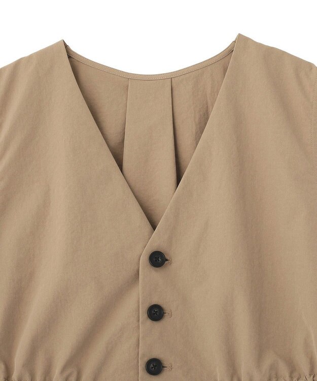 Green Parks ドロストフレアベスト Beige