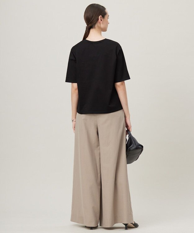 ICB 【日本製・接触冷感・UVケア・洗える】ペイズリーレノクロス TEE ブラック系