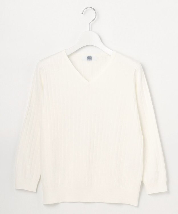 J.PRESS LADIES 【洗える】PRINCESS Vネック ニット ホワイト系