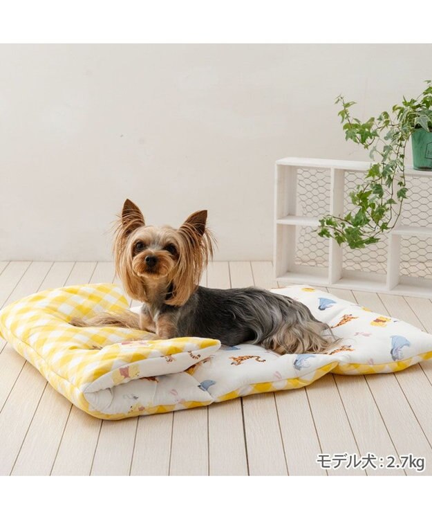 PET PARADISE ディズニー くまのプーさん クールロールマット ホワイト×イエロー